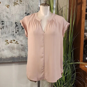 Philosophy Republic Clothing Pale Blush Pink V-neck Cap Sleeve Top Size Small